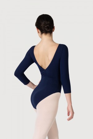 Body Bloch Page Gathered ¾ Sleeve Donna Blu Marino | ITICD51370