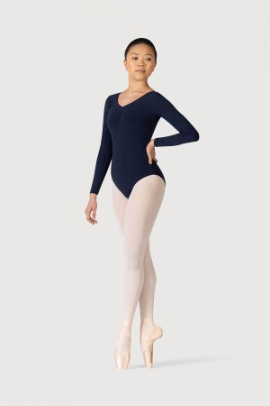 Body Bloch Parla Gathered Long Sleeve Donna Blu Marino | AITDF48610