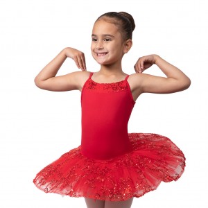 Body Bloch Perlaida' Sequin Overlay Tutu Bambino Rosse | ITCIF71966