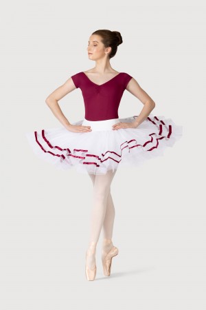 Gonne Bloch Nadia Ribbon ½ Tutu Donna White/Burgundy | BITSD69318