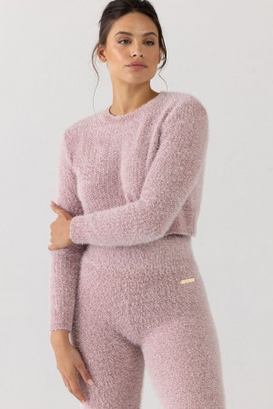 Maglieria Bloch Popcorn Stitch Long Sleeve Donna Rosa | GITEC66512