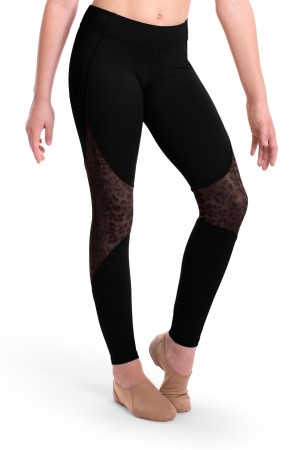 Pantaloni Bloch Asher Animal Printed Mesh Panelled Full Length Tight Bambino Nere | ITQCS51016