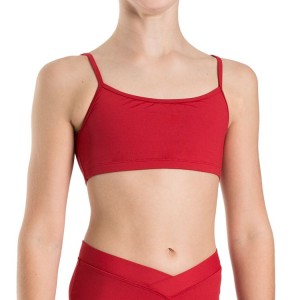 Top Bloch Dielle Dritto Front Crop Bambino Rosse | ITNZX78063