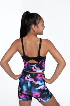 Top Bloch Flo Active Lori Mesh Twist Back Bambino Rosa | MITHR82914