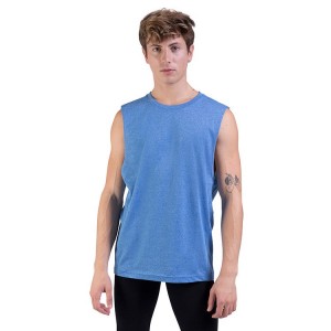 Top Bloch Harris Relaxed Drop Arm Muscle Uomo Blu Reale | YITGT92902