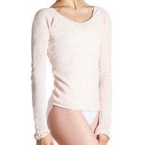 Top Bloch Kara Long Sleeve V Donna Rosa | ITICD25178