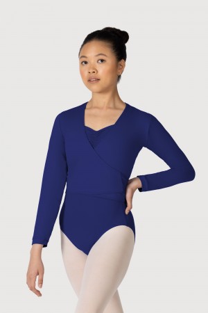 Top Bloch Overture Crossover Long Sleeve Wrap Donna Marine | PITER82013