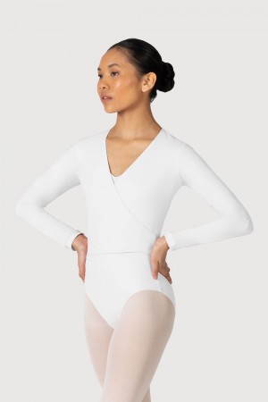 Top Bloch Overture Crossover Long Sleeve Wrap Donna Bianche | ZITNQ96136