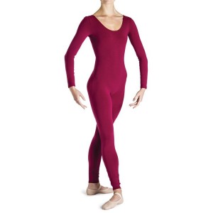 Unitard Bloch Eugene Long Sleeve Scoop Donna Bordeaux | ITXBR18265