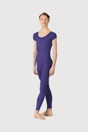 Unitard Bloch Microlux™ Scoop Neck Cap Sleeve Uomo Viola Profondo | ITJVR78749