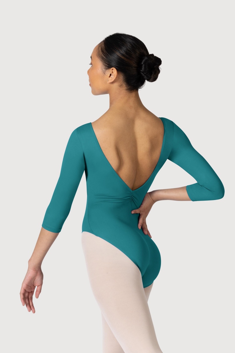 Body Bloch Microlux™ Nona Gathered Front & Back Sleeve Donna Teal | DITKV21848