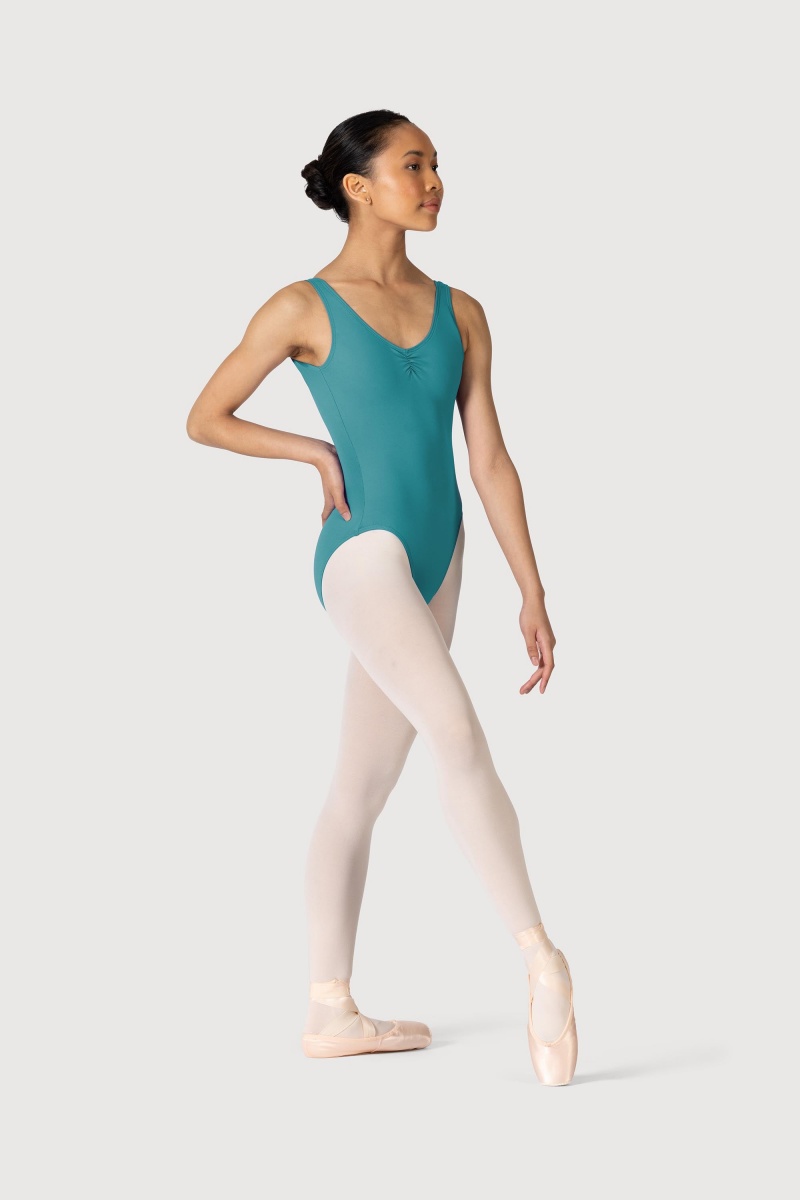 Body Bloch Microlux™ Nyla Gather Front & Low Back Donna Teal | ITICD19396