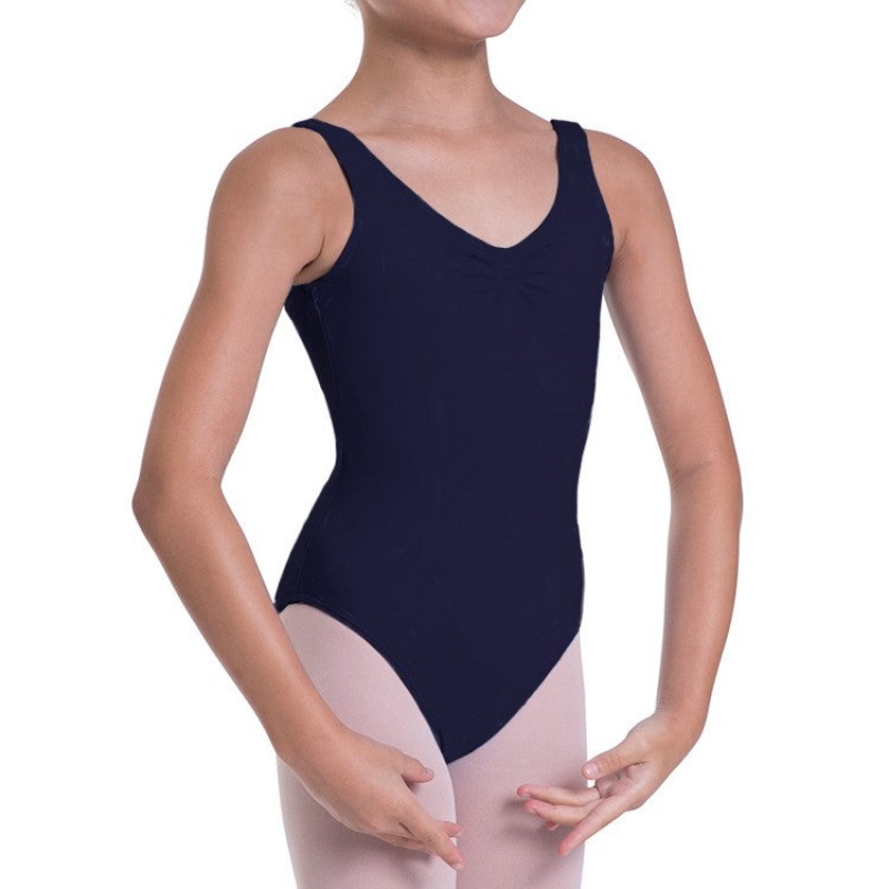 Body Bloch Overture Odetta Senza Maniche Pleat Bambino Blu Marino | UITTG16513