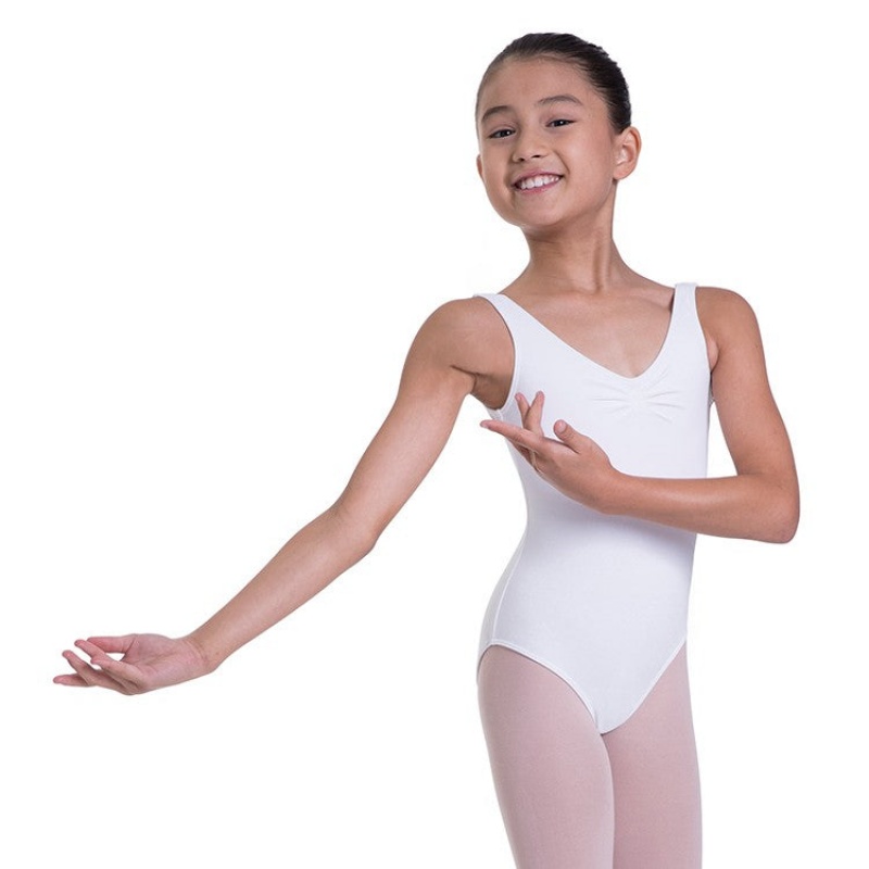 Body Bloch Overture Odetta Senza Maniche Pleat Bambino Bianche | ITZDE17354