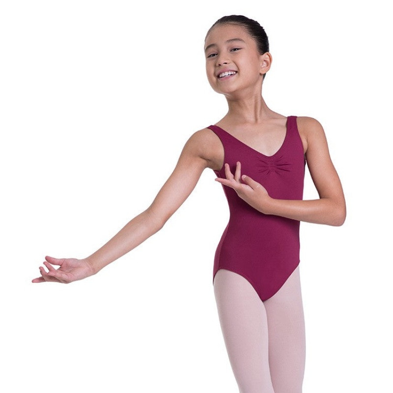 Body Bloch Overture Odetta Senza Maniche Pleat Bambino Bordeaux | TITPQ29891