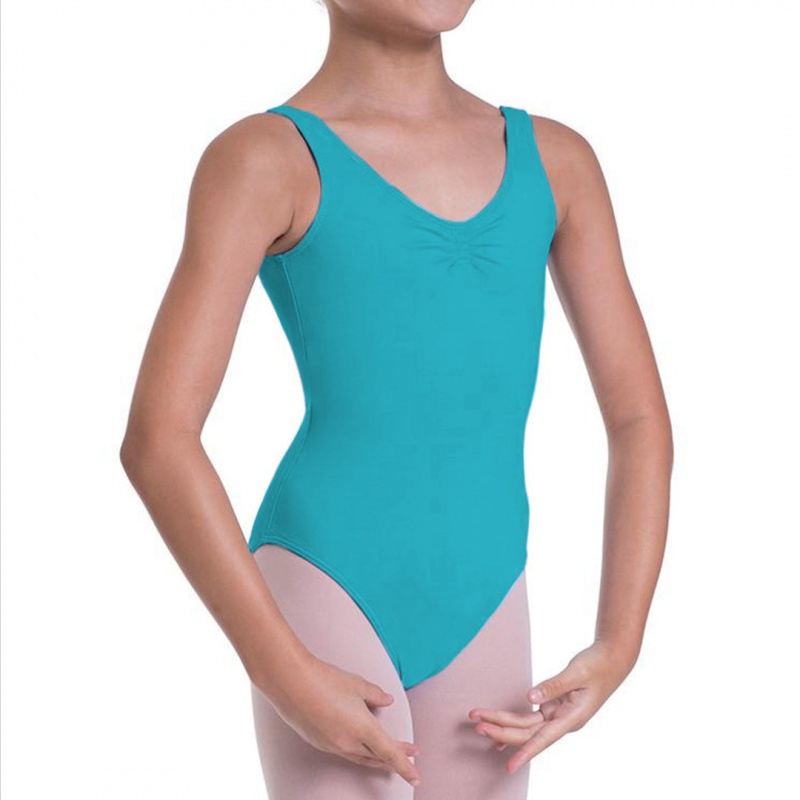 Body Bloch Overture Odetta Senza Maniche Pleat Bambino Teal | ITZPD93479