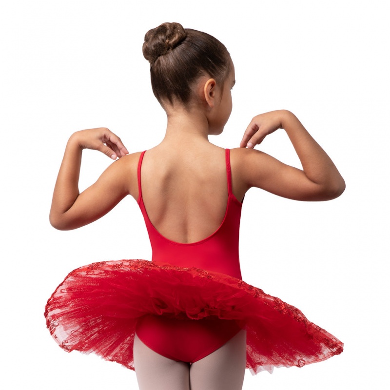 Body Bloch Perlaida' Sequin Overlay Tutu Bambino Rosse | ITCIF71966