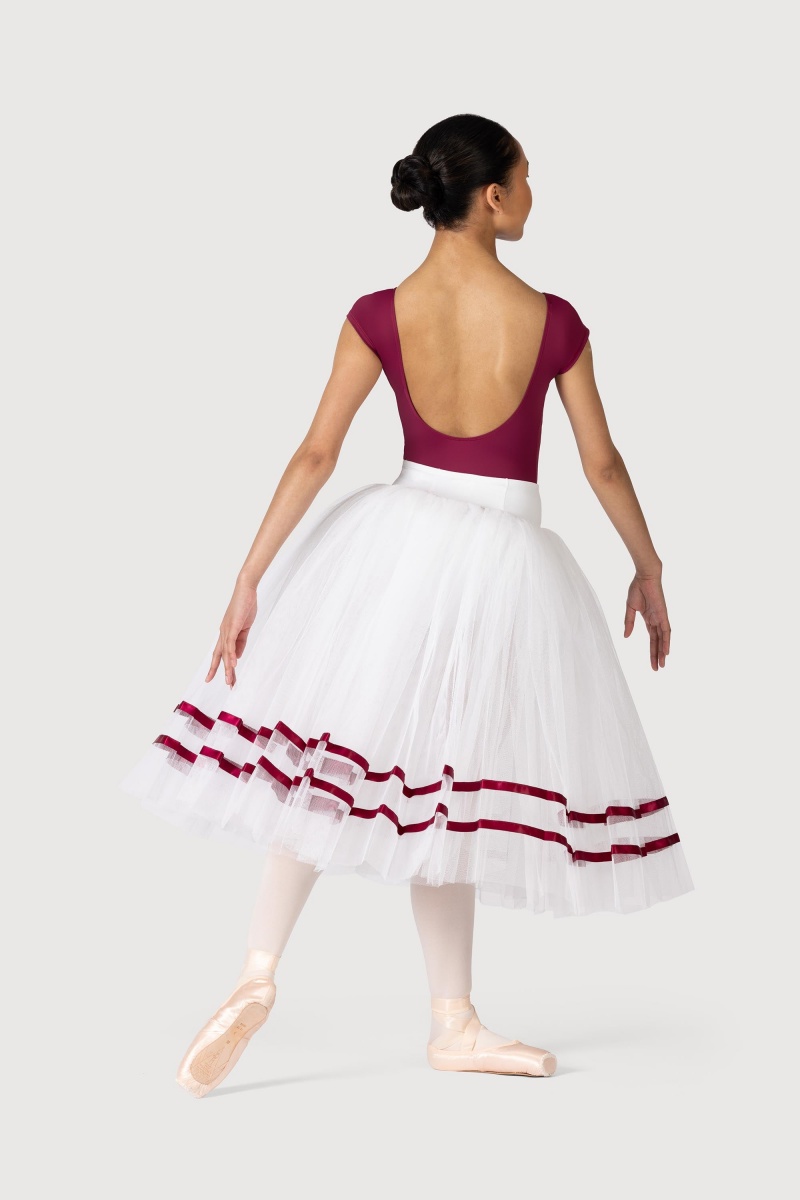 Gonne Bloch Giselle Ribbon Romantic ½ Tutu Donna White/Burgundy | XITBH23290