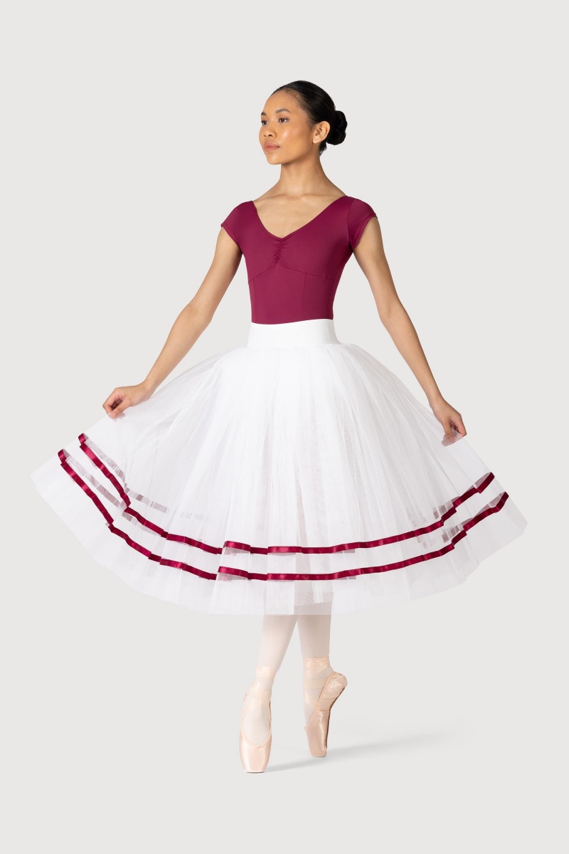 Gonne Bloch Giselle Ribbon Romantic ½ Tutu Donna White/Burgundy | XITBH23290