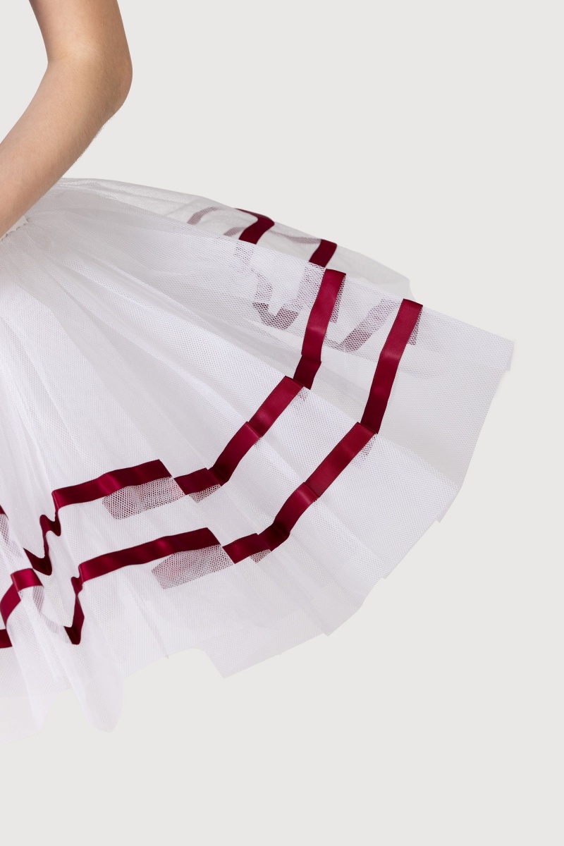 Gonne Bloch Nadia Ribbon ½ Tutu Donna White/Burgundy | BITSD69318