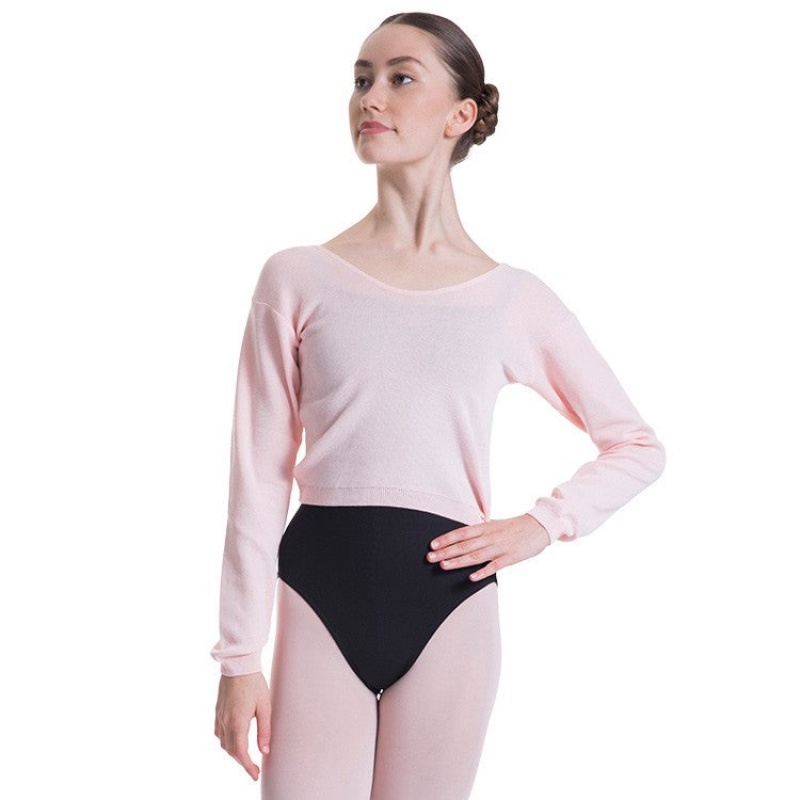 Maglieria Bloch Overt Cropped Long Sleeve Womens Maglia Donna Rosa | DITVO40647