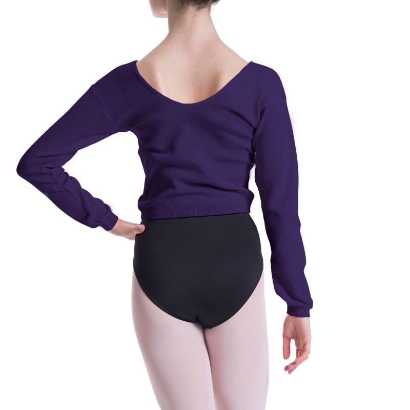 Maglieria Bloch Overt Cropped Long Sleeve Womens Maglia Donna Viola | ITXBR39329