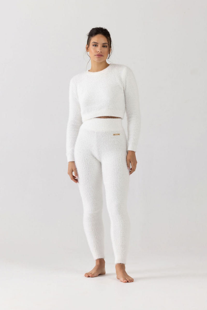 Maglieria Bloch Popcorn Stitch Tight Donna Ivory | BITSO43075