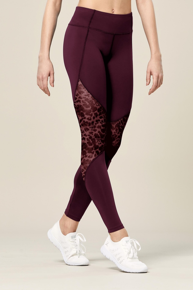 Pantaloni Bloch Ezra Animal Printed Mesh Panelled Full Length Tight Donna Lavish | ITEGJ69494