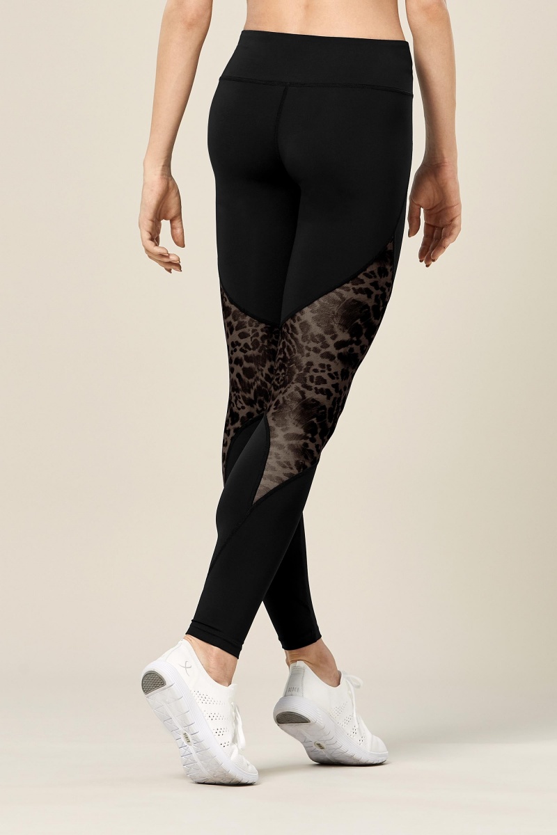 Pantaloni Bloch Ezra Animal Printed Mesh Panelled Full Length Tight Donna Nere | ITIIZ94576