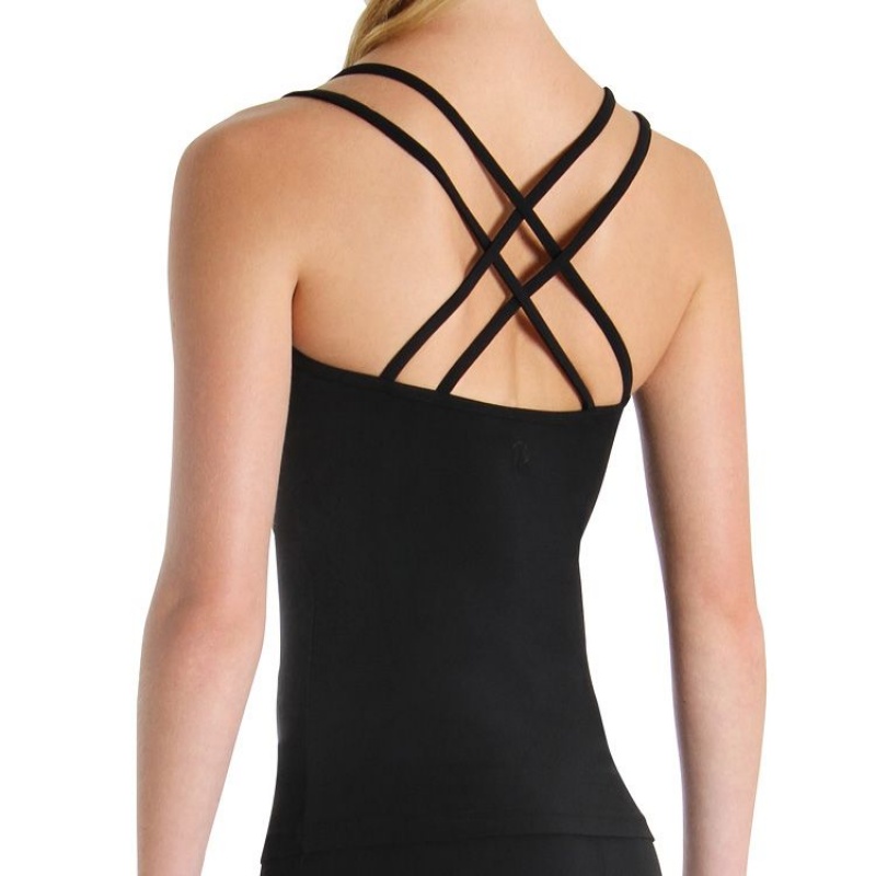 Top Bloch Double Cross Cami Donna Nere | ITNZX74395