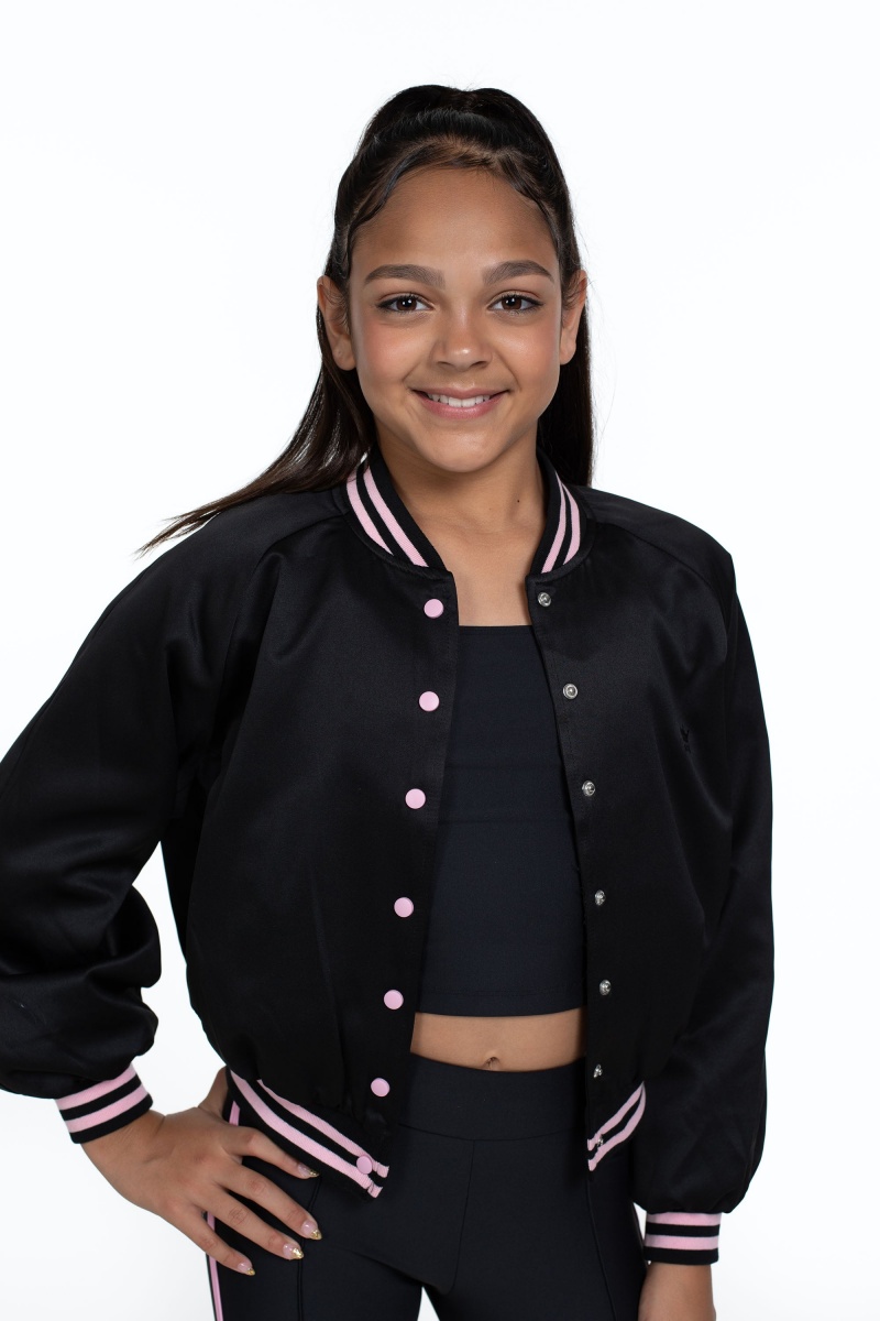 Top Bloch Flo Active Rizzo Bomber Jacket Bambino Nere | LITTR54151