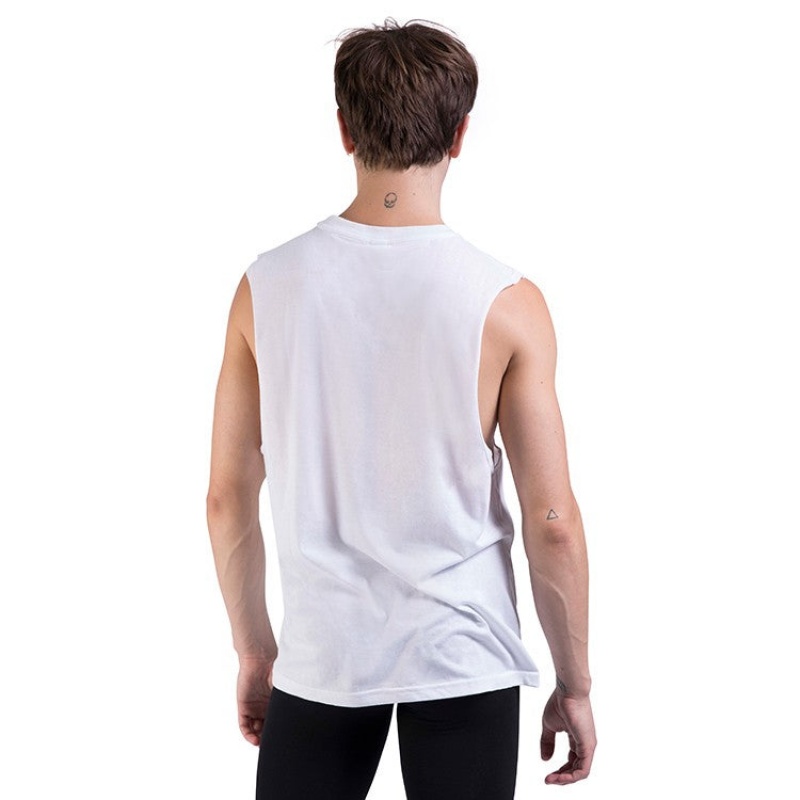 Top Bloch Harris Relaxed Drop Arm Muscle Uomo Bianche | DITVO63633