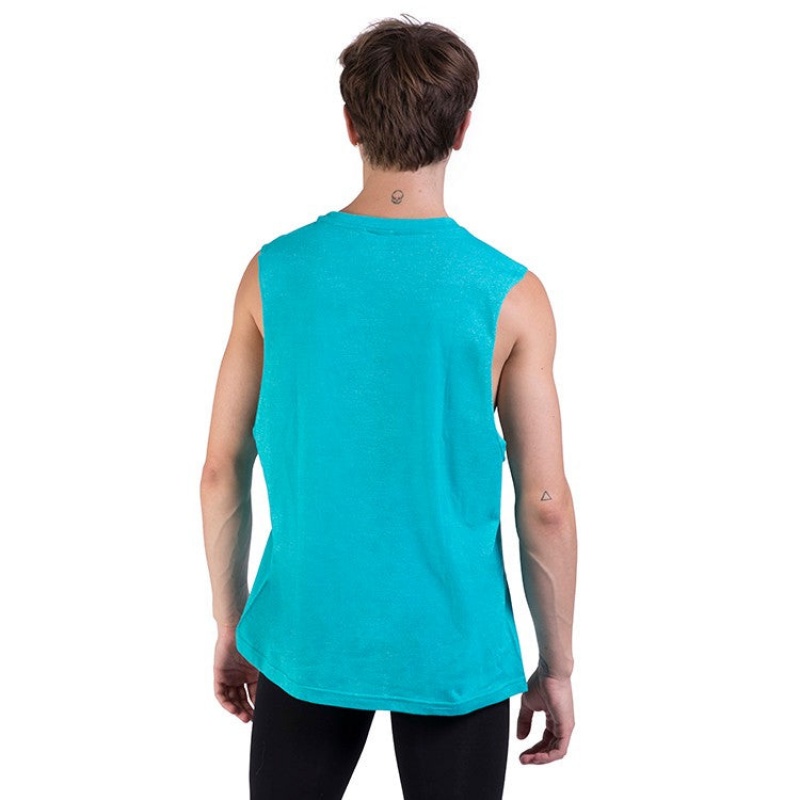 Top Bloch Harris Relaxed Drop Arm Muscle Uomo Jade | ITZDE63184