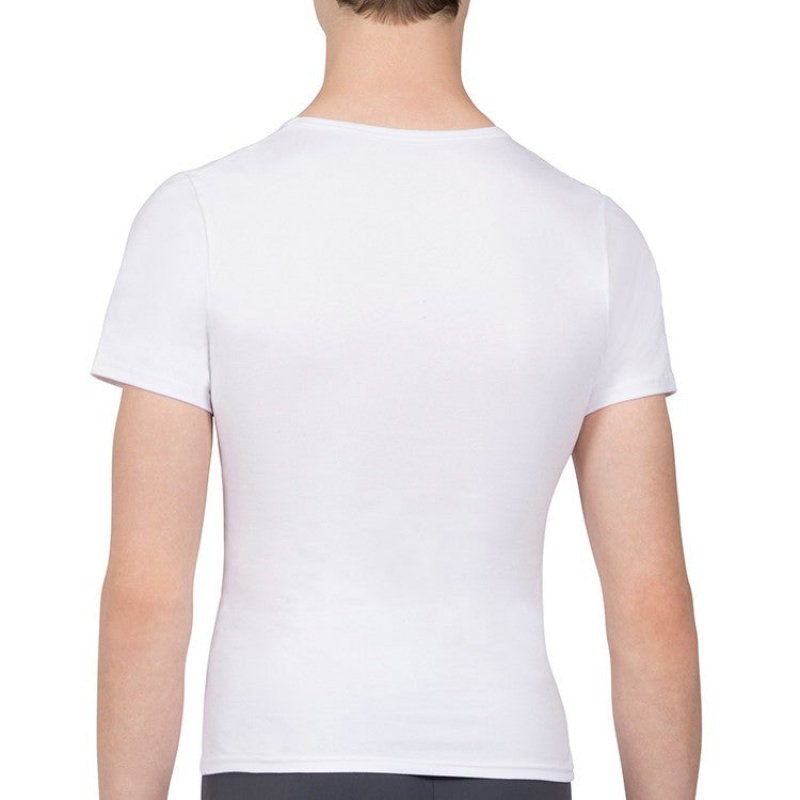 Top Bloch Montez Scoop Neck Fitted Uomo Bianche | ITDFL58434