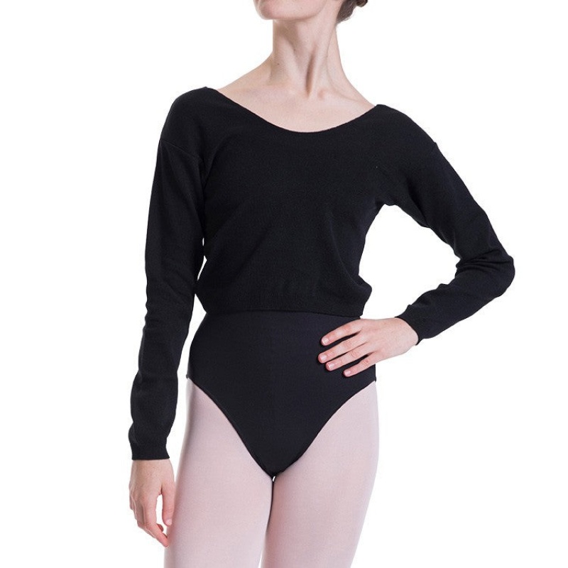 Top Bloch Overt Cropped Long Sleeve Maglia Donna Nere | UITTG27231