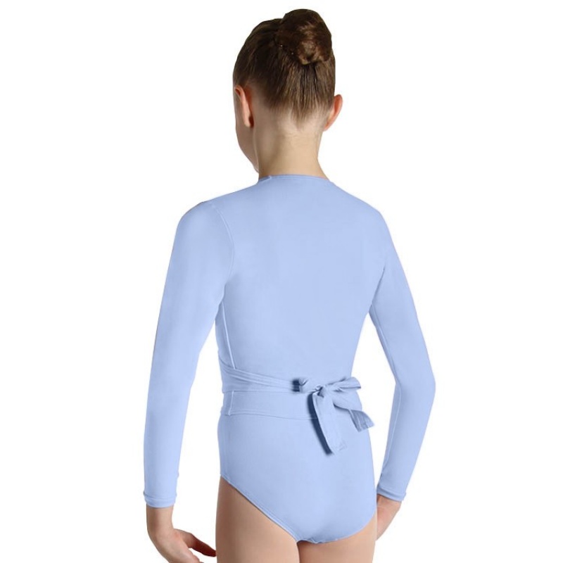 Top Bloch Overture Crossover Long Sleeve Wrap Bambino Bluebird | GITEC87237