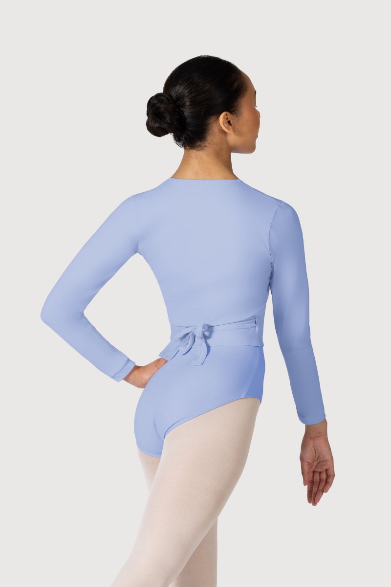 Top Bloch Overture Crossover Long Sleeve Wrap Donna Bluebird | ITXBR58218