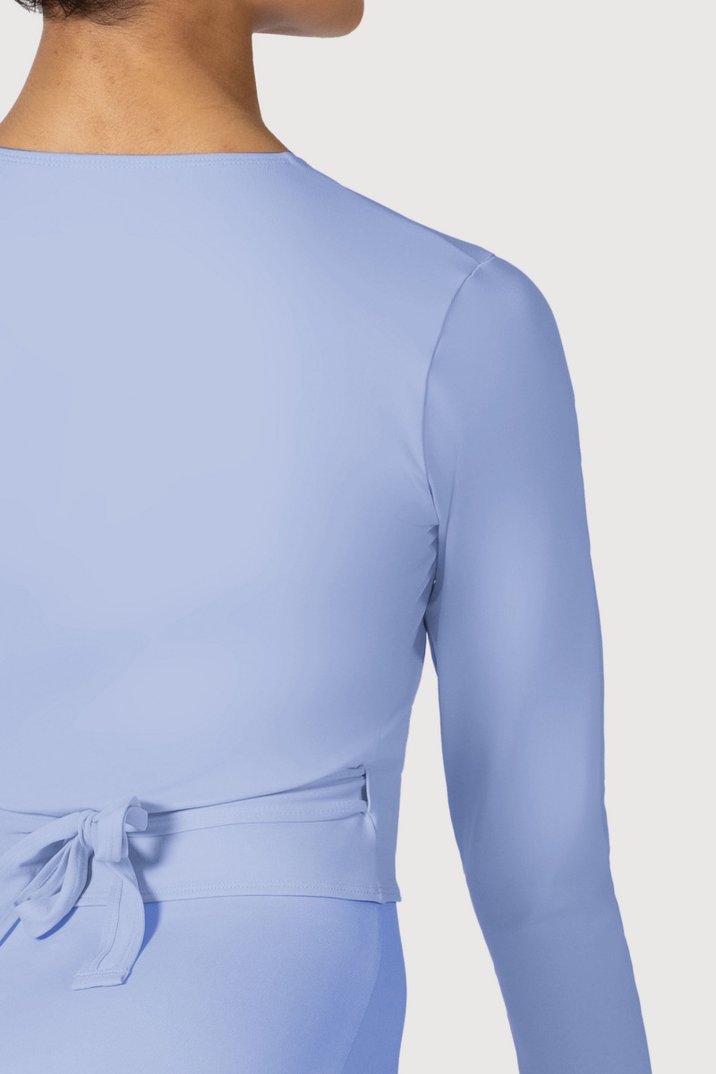 Top Bloch Overture Crossover Long Sleeve Wrap Donna Bluebird | ITXBR58218