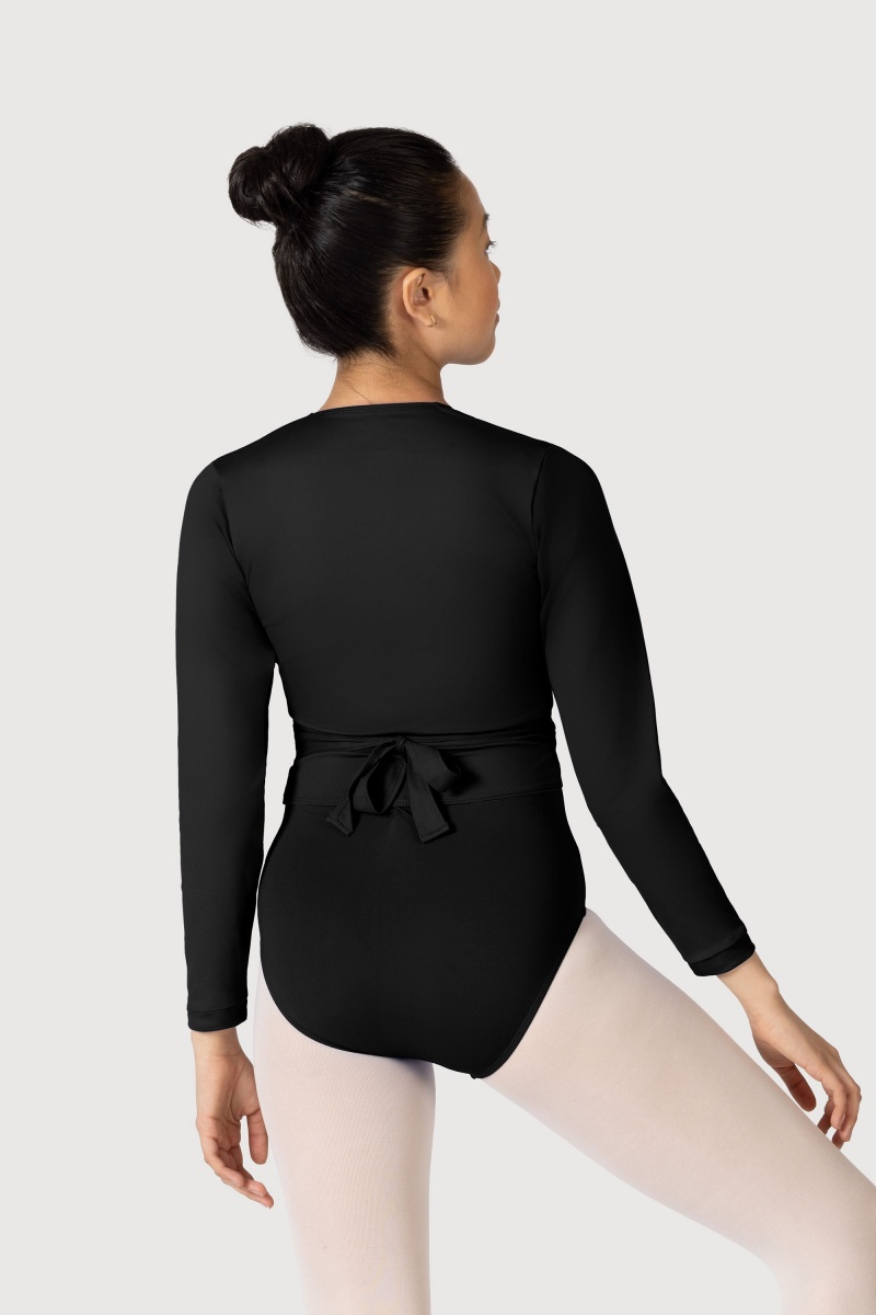 Top Bloch Overture Crossover Long Sleeve Wrap Donna Nere | ITDYB30333