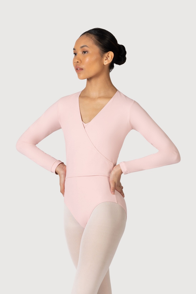 Top Bloch Overture Crossover Long Sleeve Wrap Donna Rosa | ITZDE95397