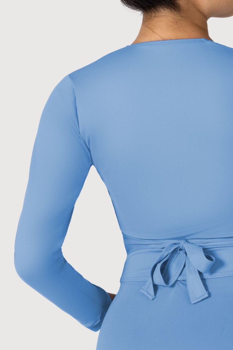 Top Bloch Overture Crossover Long Sleeve Wrap Donna Cornflower | ITXMI15346