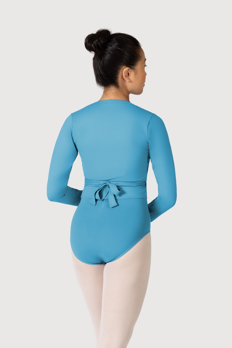 Top Bloch Overture Crossover Long Sleeve Wrap Donna Blu | ITIIZ96691