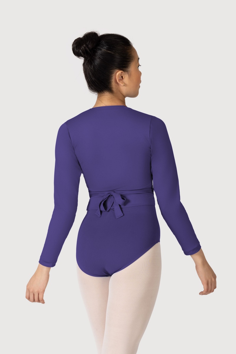 Top Bloch Overture Crossover Long Sleeve Wrap Donna Viola Profondo | ITNZX35536