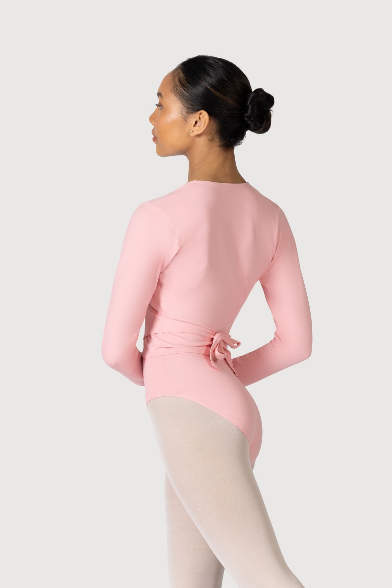 Top Bloch Overture Crossover Long Sleeve Wrap Donna Rosa | ITZPD94660