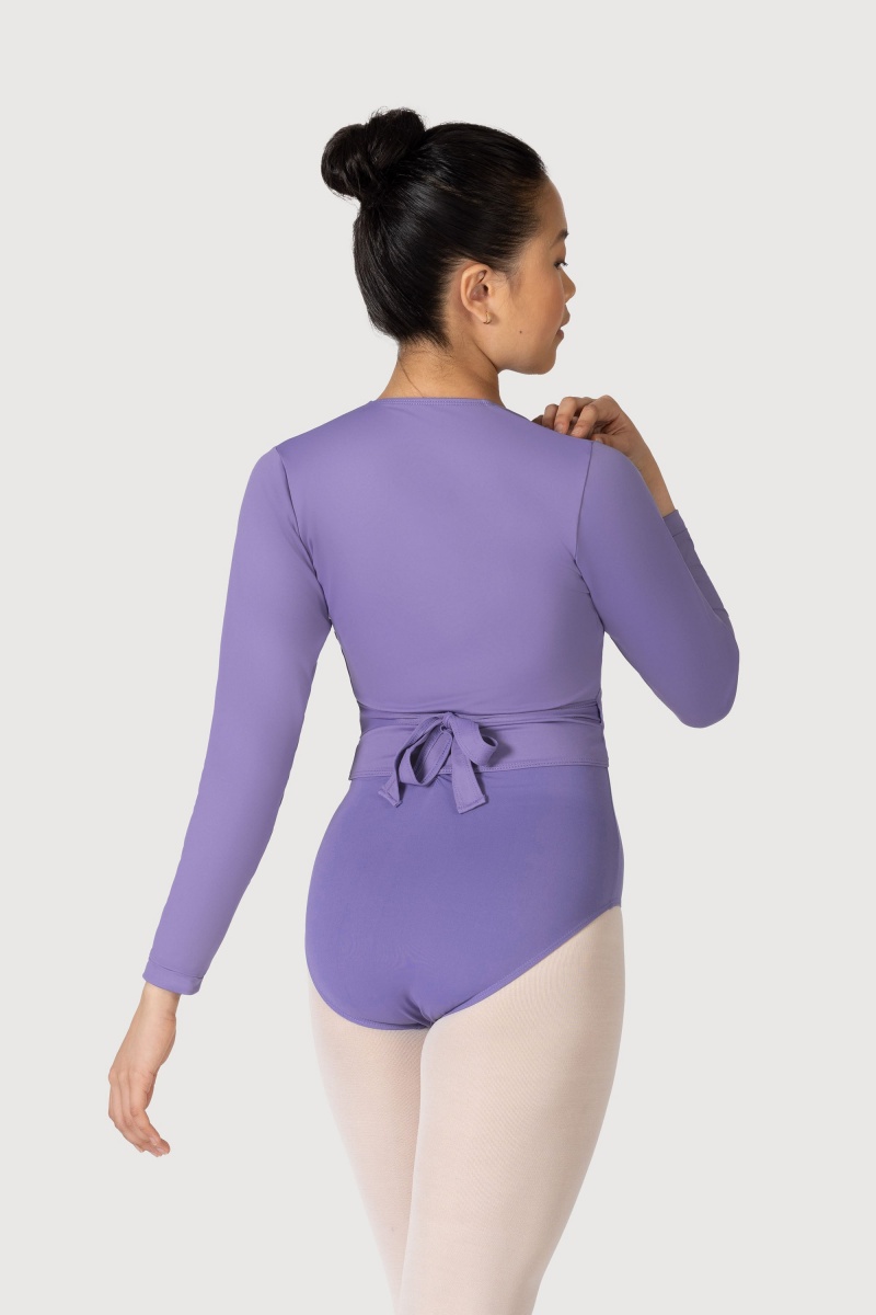 Top Bloch Overture Crossover Long Sleeve Wrap Donna Jacaranda | ITNEJ48260