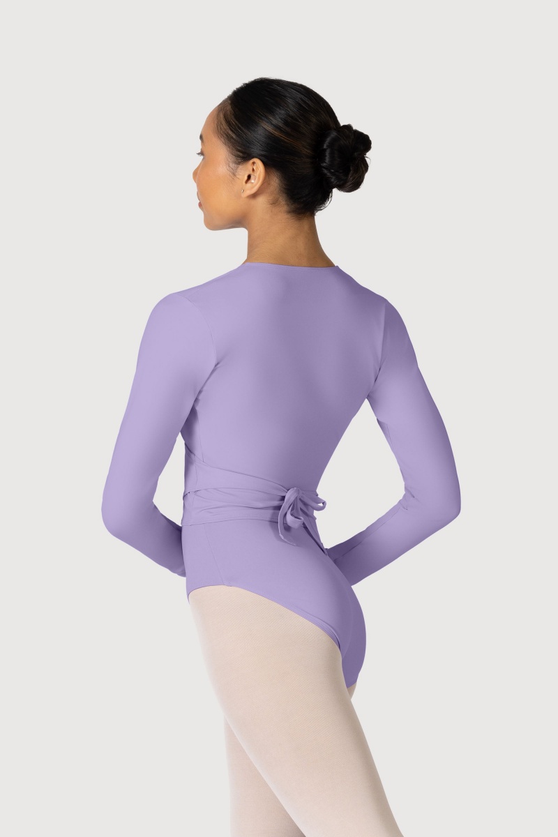 Top Bloch Overture Crossover Long Sleeve Wrap Donna Lilac | LITTR39818