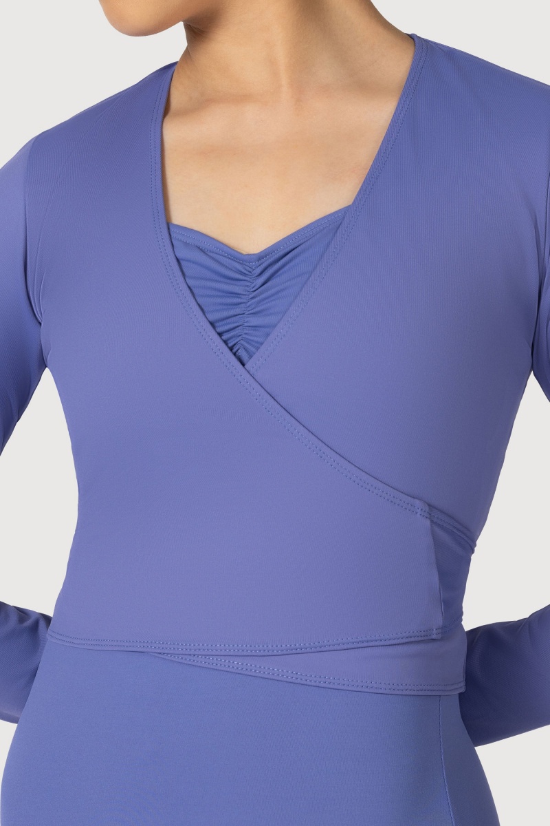 Top Bloch Overture Crossover Long Sleeve Wrap Donna Lunar | LITTR92058