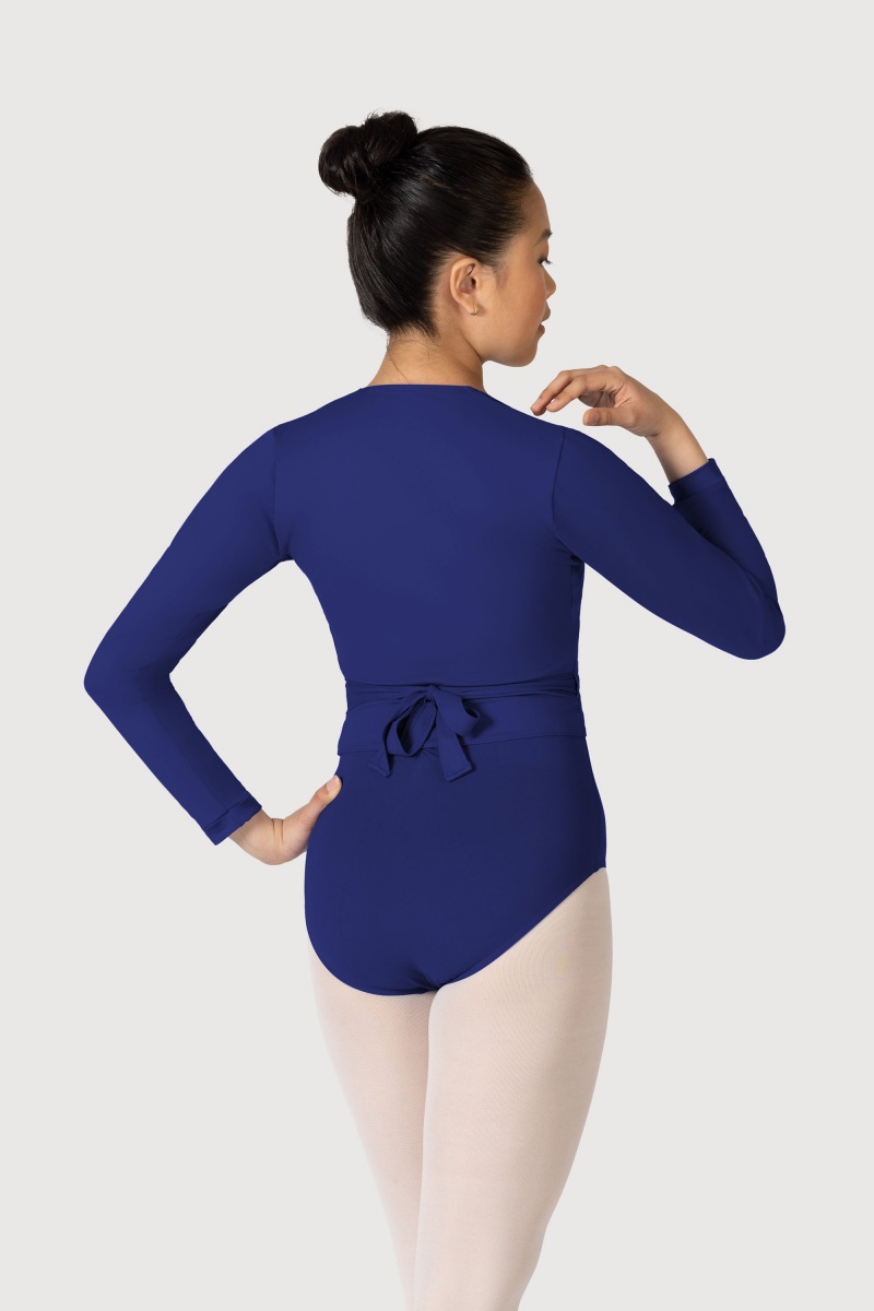 Top Bloch Overture Crossover Long Sleeve Wrap Donna Marine | PITER82013