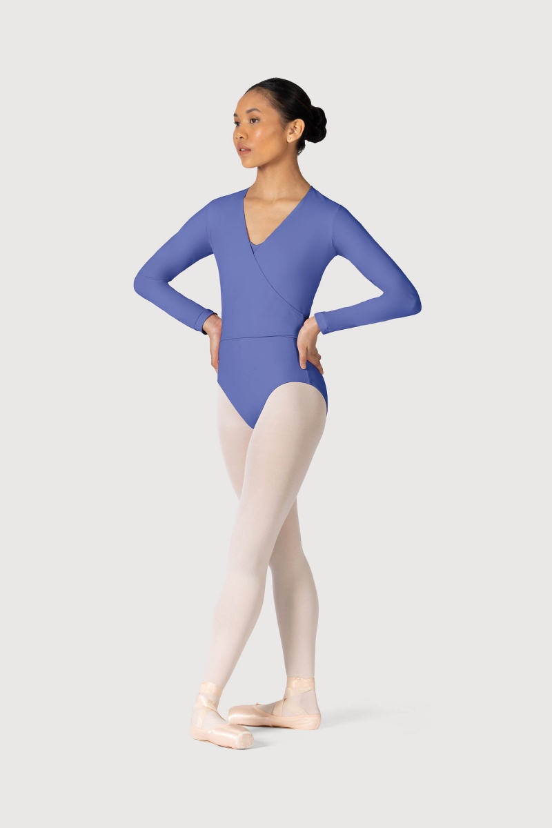 Top Bloch Overture Crossover Long Sleeve Wrap Donna Zaffiro | UITND58830