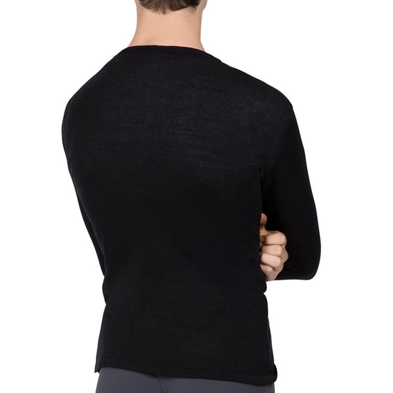 Top Bloch Vancouver V Neck Long Sleeve Lavorato A Maglia Uomo Nere | QITUV91655